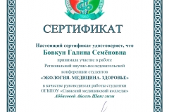 Сертификат Бовкун Г.С., Братск